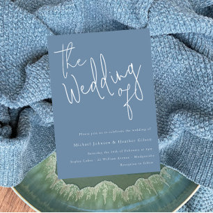 The Wedding of: Dusty Blue Modern Wedding Invitation