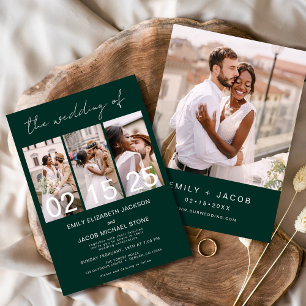 The Wedding of Emerald Green Photo Collage Invitation