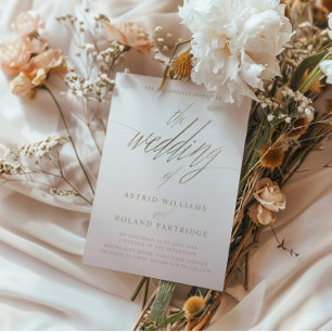 The Wedding Of Faux Gold Calligraphy  Invitation