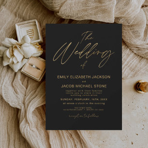 The Wedding of Gold Black Elegant Invitation