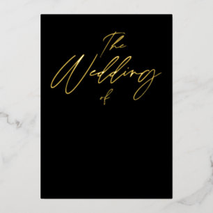 The Wedding of Gold Black Elegant Typography Invit