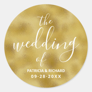 The Wedding Of Gold Foil Wedding Classic Round Sticker