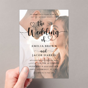 The Wedding Of  Heats & Photo Acrylic Invitation