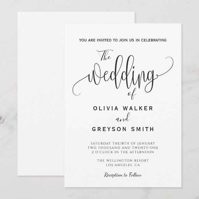 The Wedding of Invitation (Front/Back)