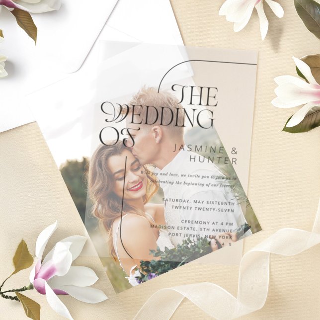 The Wedding of Minimal Modern Black Script Wedding Vellum Invitations (The Wedding of Minimal Modern Black Script Wedding Vellum Invitations)