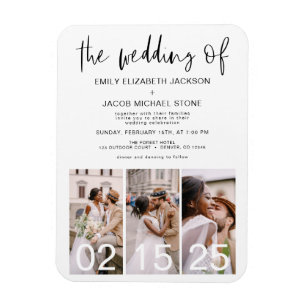 The Wedding of Minimalist Modern Simple Magnet