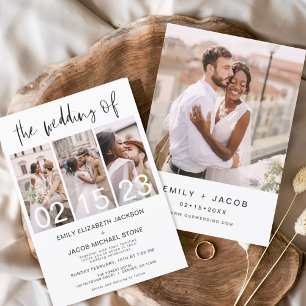 The Wedding of Minimalist Photo Collage Simple Invitation
