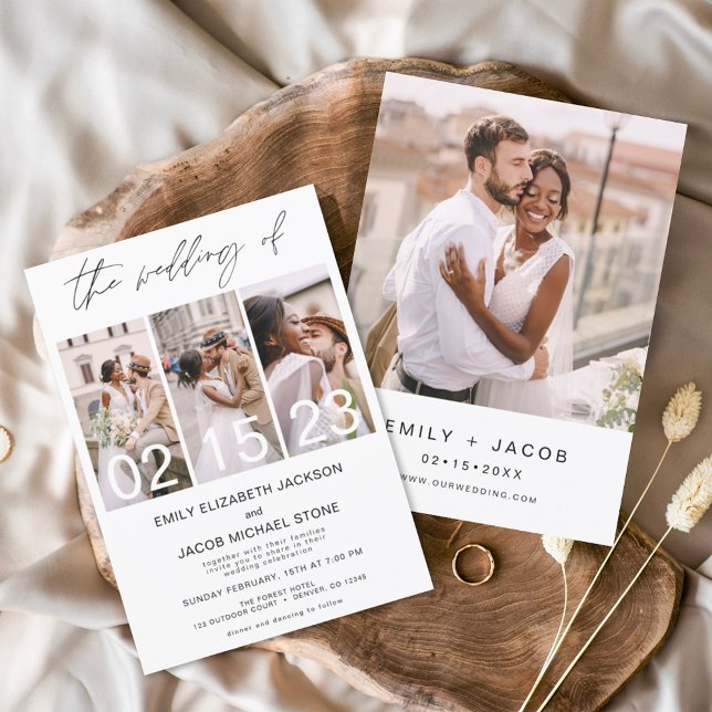 The Wedding of Minimalist Photo Collage Simple Invitation (Creator Uploaded)