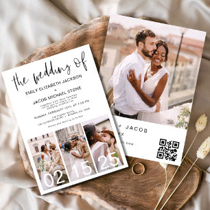 The Wedding of Minimalist QR code Simple Invitation