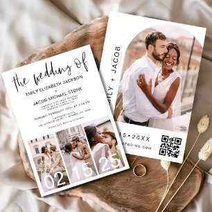 The Wedding of Minimalist QR code Simple Invitation