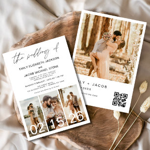 The Wedding of Minimalist QR code Simple Invitation
