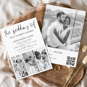 The Wedding of Minimalist QR code Simple Invitation