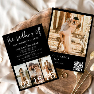 The Wedding of Minimalist QR code Simple Invitation