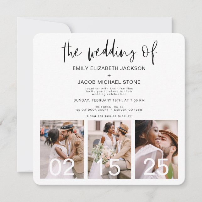 The Wedding of Minimalist QR code Simple Invitation (Front)