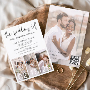 The Wedding of Minimalist QR code Transparent Invitation