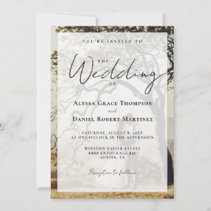 The Wedding of Overlay Photo Simple Black White Invitation