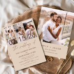 The Wedding of Photo Minimalist Boho Wedding Invitation<br><div class="desc">Capture the essence of your love story with our "Wedding of Photo Minimalist Boho Wedding" 4 Collage Photo Invitation. This unique design combines the charm of a minimalist boho aesthetic with the personal touch of your favourite photos. With clean lines, muted tones, and a hint of bohemian flair, this invitation...</div>