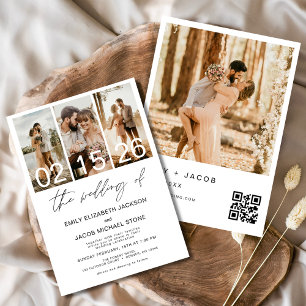 The Wedding of Photo QR code Minimalist Elegant Invitation
