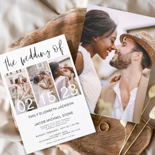 The Wedding of Photo Simple Minimalist White Invitation
