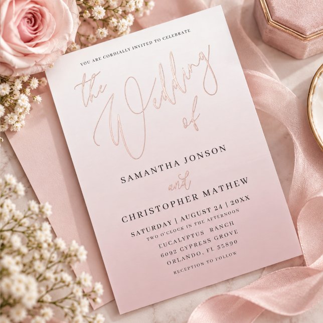 The Wedding Of Pink Gradient Gold Script  (Creator Uploaded)