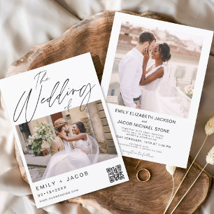 The Wedding of Two Photo Minimalist QR code Invitation