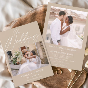 The Wedding of Two Photo Minimalist Terracotta Invitation