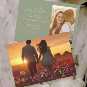 The Wedding Photo Modern Sage Green Save The Date