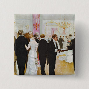 The Wedding Reception, c.1900 15 Cm Square Badge