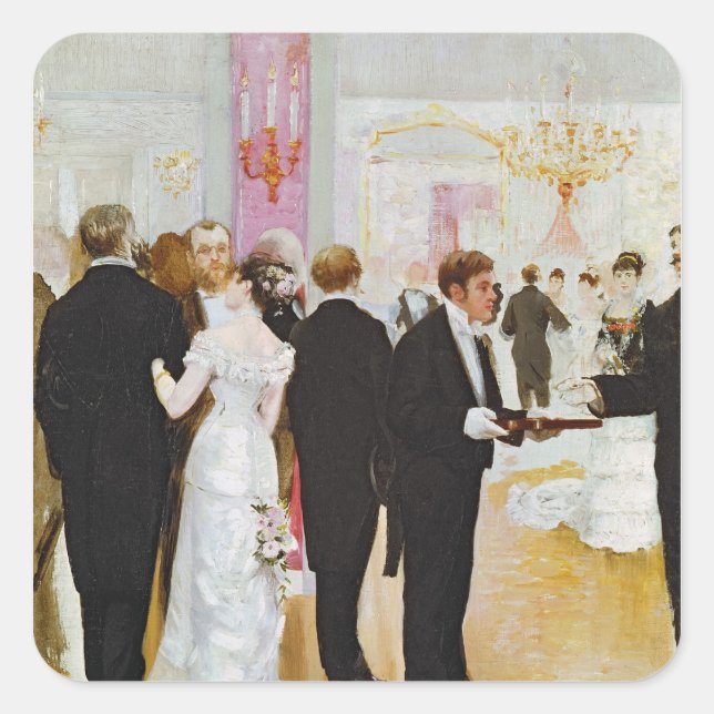 The Wedding Reception, c.1900 Square Sticker (Front)