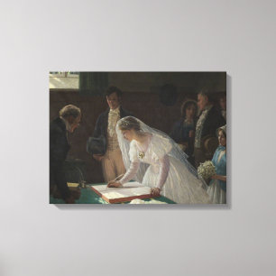 The Wedding Register (by Edmund Blair Leighton) Canvas Print