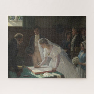 The Wedding Register (by Edmund Blair Leighton) Jigsaw Puzzle