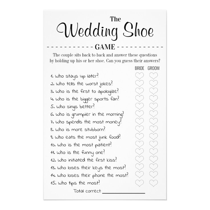 The Wedding Shoe Game: 200+ Questions To Ask in 2023 | Shoe game wedding, Shoe  game questions, Wedding reception games
