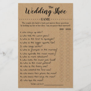 The Wedding Shoe Game Card