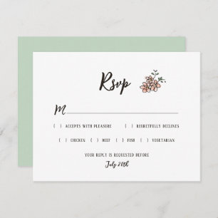 The Wedding Sign Says Rustic Doodle Floral RSVP Card