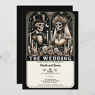 THE WEDDING Tarot Skeletons Bride & Groom  Invitation