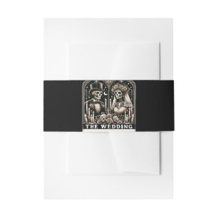 THE WEDDING Tarot Skeletons Bride & Groom Invitation Belly Band