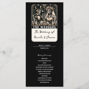 THE WEDDING Tarot Skeletons Bride & Groom Program Programme