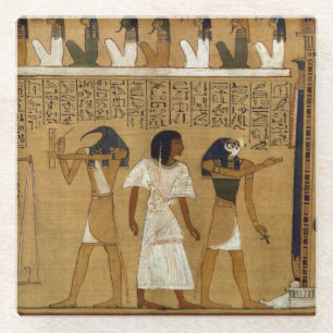 The Weighing of the Heart against Maat's Feather Glass Coaster