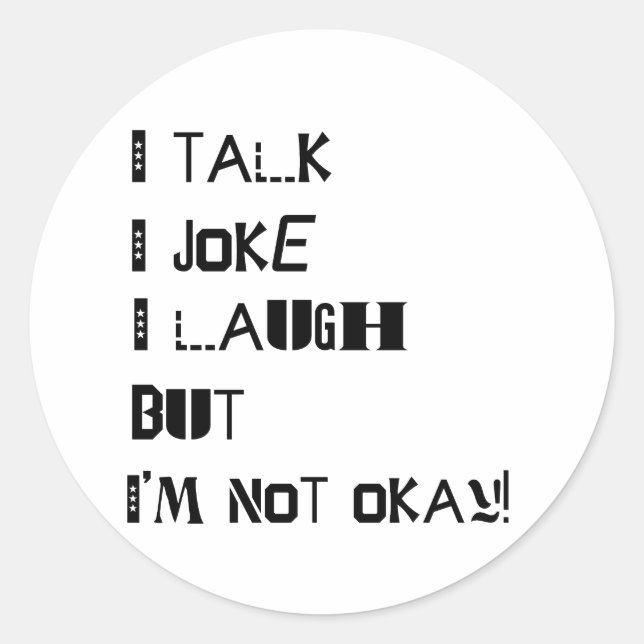 The Weight of Laughter – Mental Health Awareness Classic Round Sticker (Front)