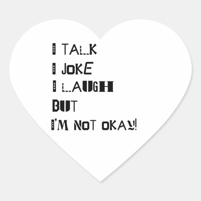 The Weight of Laughter – Mental Health Awareness Heart Sticker (Front)