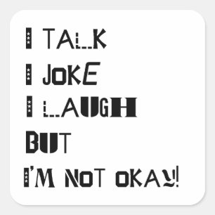 The Weight of Laughter – Mental Health Awareness Square Sticker