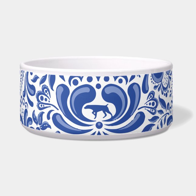 THE WEIMARANER AND THE BEE LARGE PET BOWL (Front)