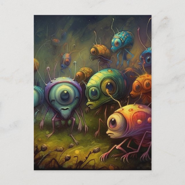The Weird Colourful Insects Postcard (Front)