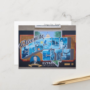 The Welcome Sign for Carson City, Nevada Postcard