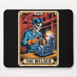 The Welder Welding Tarot Card Skeleton Funny Mouse Mat
