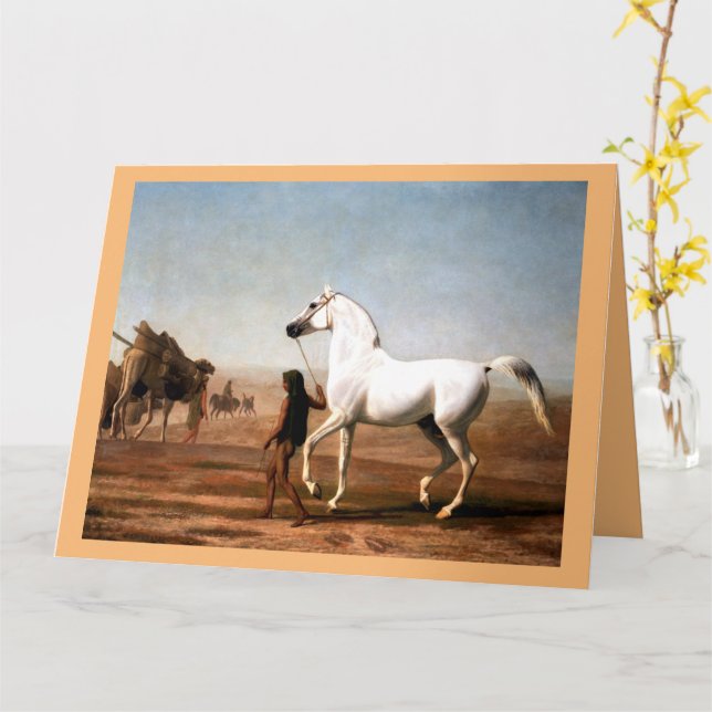 The Wellesley Grey Arabian by  Jacques Agasse   Card (Yellow Flower)
