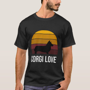 The Welsh Corgi Dog And Sunset Vintage Retro Sunse T-Shirt