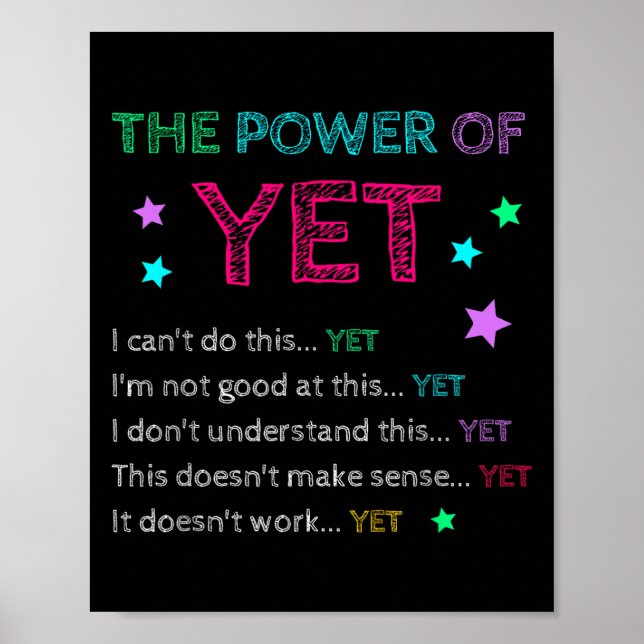 The Wer Of Yet Back To School Insrational Teacher  Poster (Front)