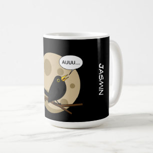 The Werebird - Blackbird Howling at the Moon Comic Coffee Mug
