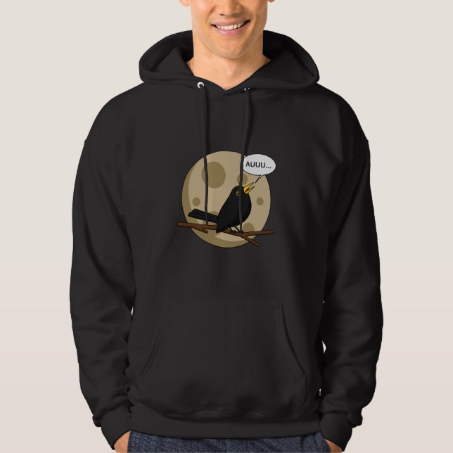 The Werebird - Blackbird Howling at the Moon Comic Hoodie (Front)